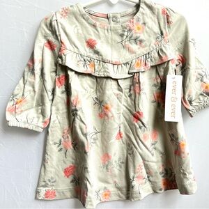 Floral Kids Casual Dress - Cream and Pink